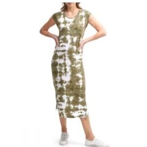 Calvin Klein Green Tie-Dye Midi Dress